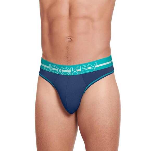 Jockey Other - Jockey Sport® Silver Microfiber Thong, Ink Well (Blue), Medium, NWT